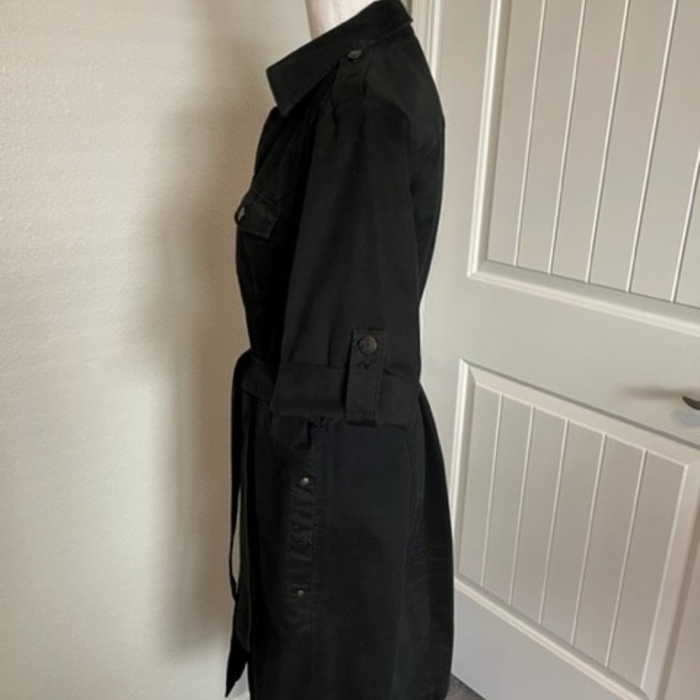 NY & Co Twill Black Shirt Dress - Size 8 - Picture 4 of 6
